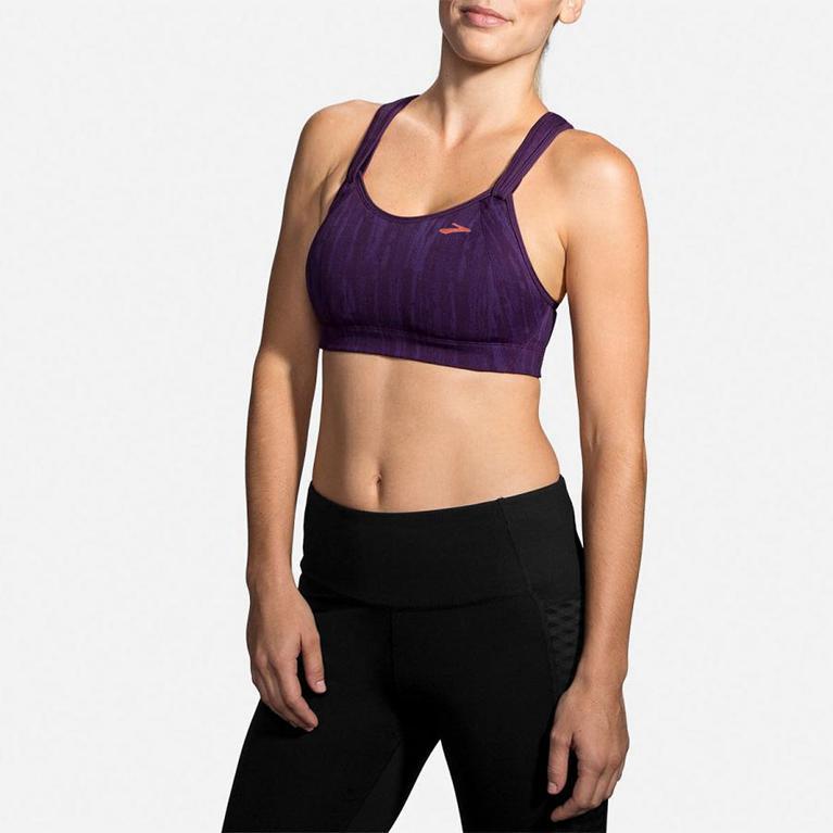 Brooks Rebound Racer Running Bra - Women's - Purple (72159-QJSW)